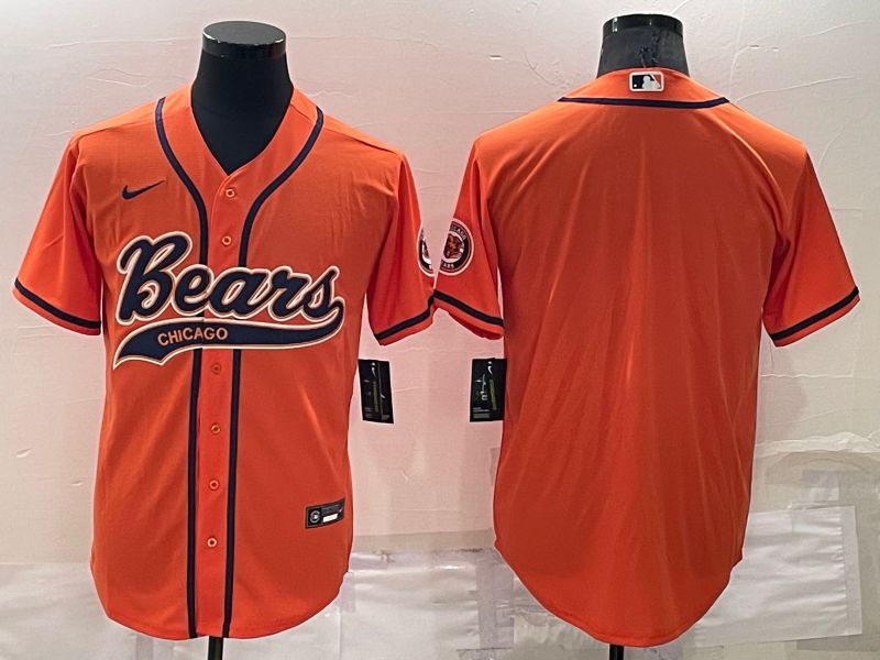 Men Chicago Bears Blank Orange Nike Co branded Jersey->chicago bears->NFL Jersey
